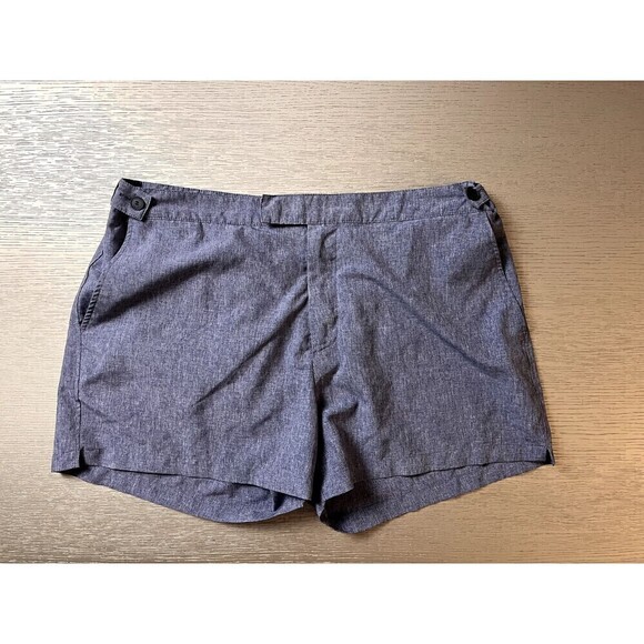 REISS Shorts Women XL Blue Lined Decorative Buttons New - Picture 1 of 6